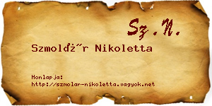 Szmolár Nikoletta névjegykártya