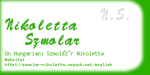 nikoletta szmolar business card